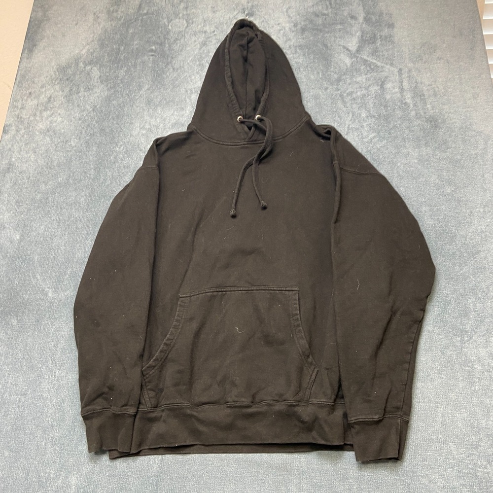 Ten Activewear Hoodie Mens 2XL Black Fleece Lined Heavyweight Kangaroo Pocket